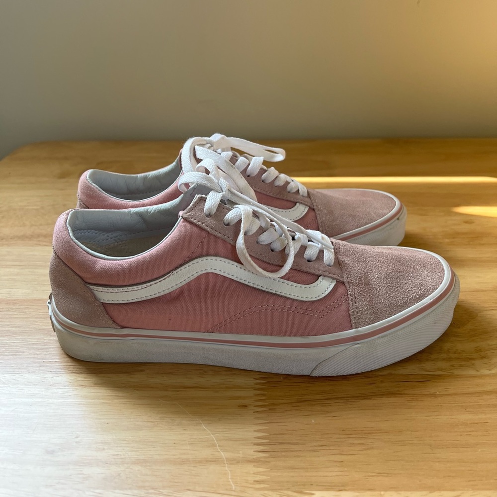 Vans Old Skool Pink Suede Canvas Women’s Size 9 Lop Top Skate Shoes
